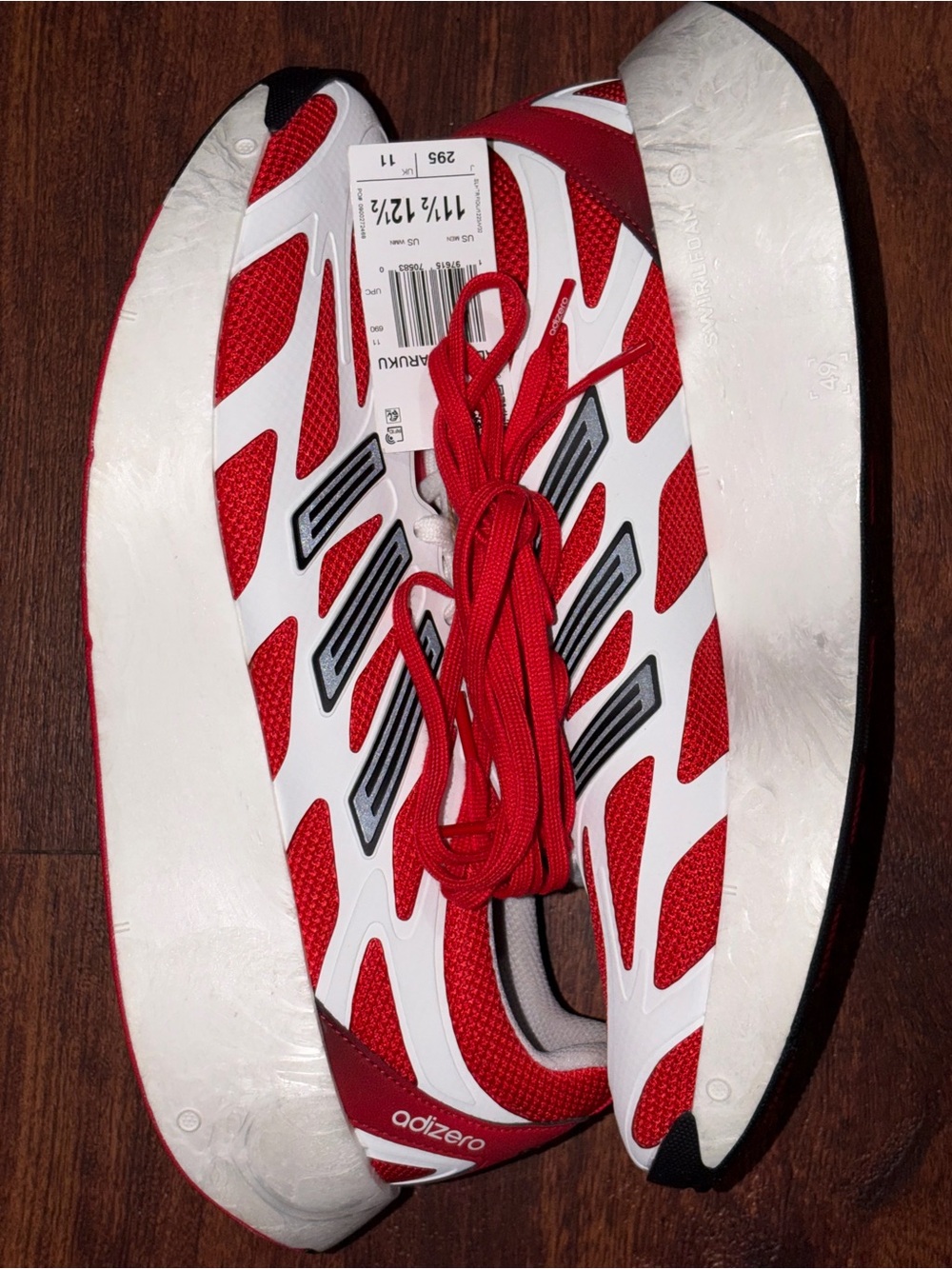Adidas size 11.5 running shoes White and red